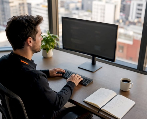 IT-Experte entwickelt ein System zur Kennzeichnung und Organisation von Servern.