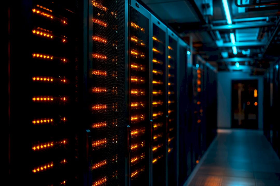 Server-Racks zur Darstellung der Datenverarbeitung der Conversion API