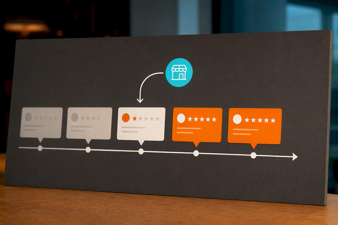 Aktuelle Bewertungen mit Antworten in der Timeline