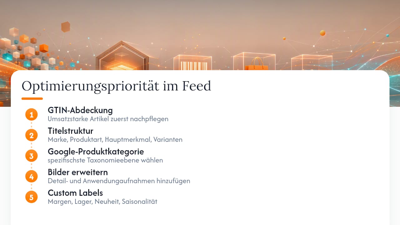 Prioritäten bei der Feed-Optimierung